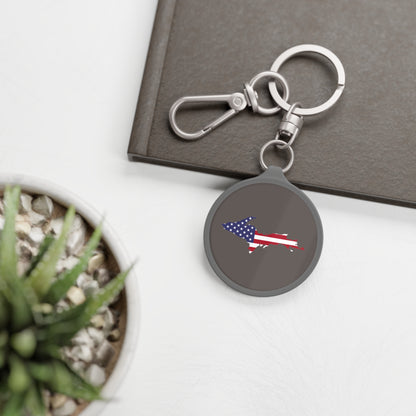 Michigan Upper Peninsula Keyring (w/ UP USA Flag) | Warren Tank Grey