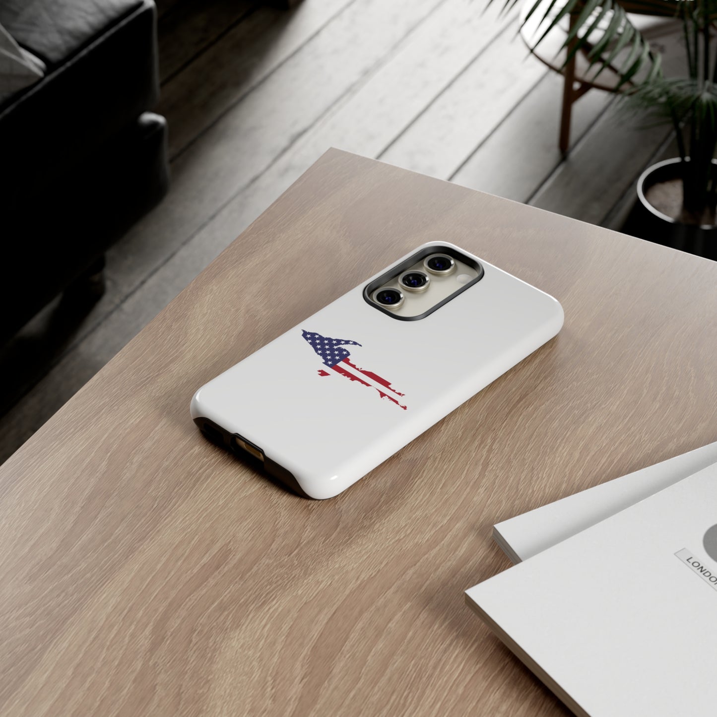 Michigan Upper Peninsula Tough Phone Case (w/ UP USA Flag Outline) | Samsung & Pixel Android