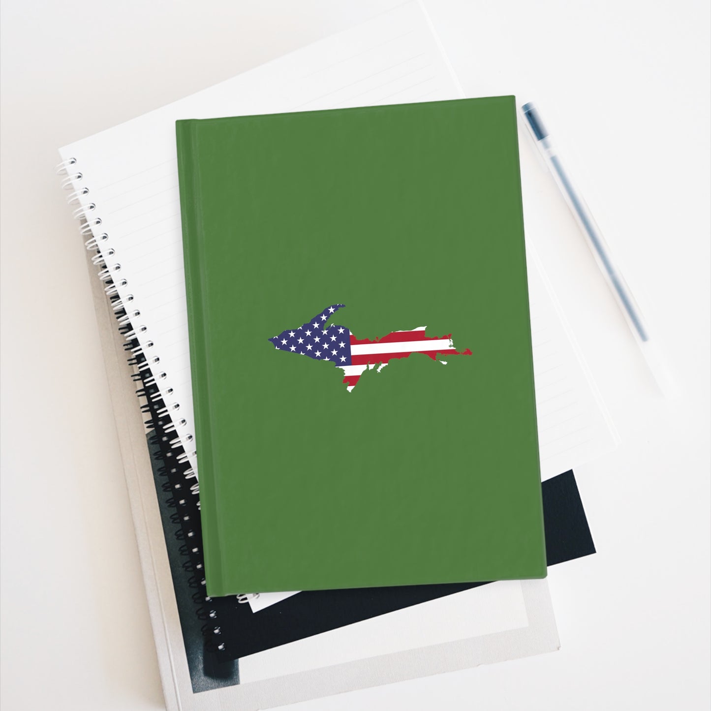 Michigan Upper Peninsula Blank Sketchbook (w/ UP USA Flag) | Pine Green