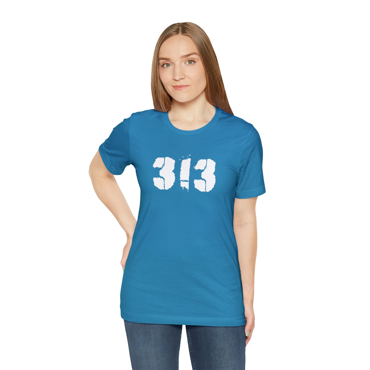 Detroit '313' T-Shirt (Spray Stencil Font) | Unisex Standard Fit