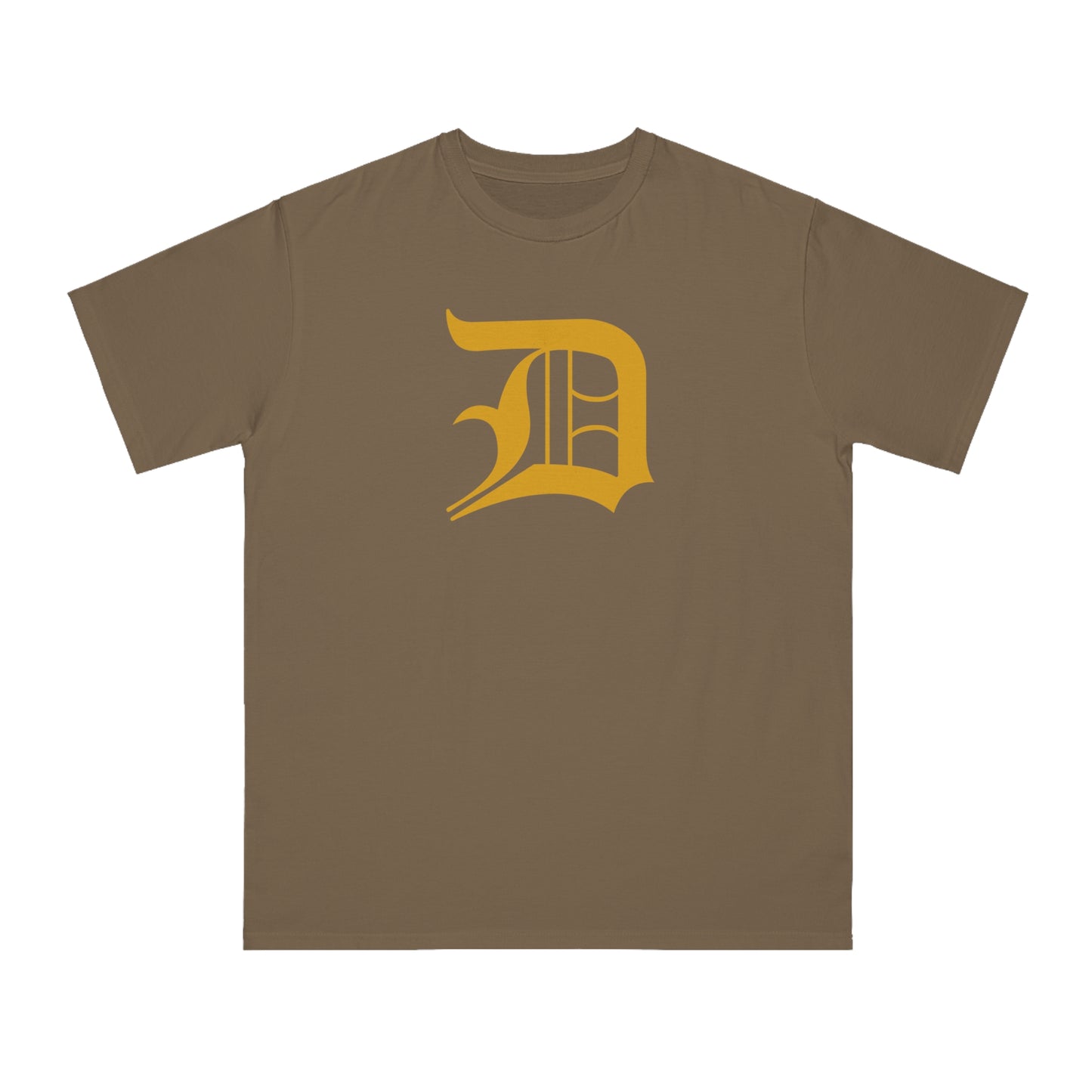 Detroit 'Old English D' T-Shirt (Gold) | Unisex Organic