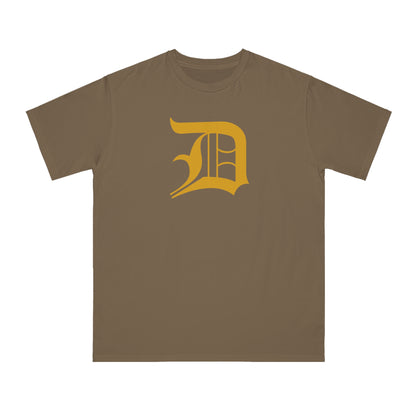 Detroit 'Old English D' T-Shirt (Gold) | Unisex Organic