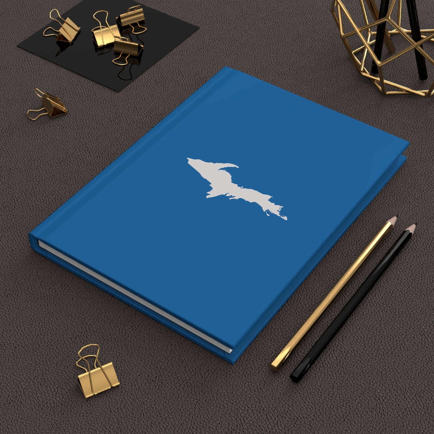 Michigan Upper Peninsula Hardcover Journal (Azure w/ UP Outline) | Ruled - 150pgs