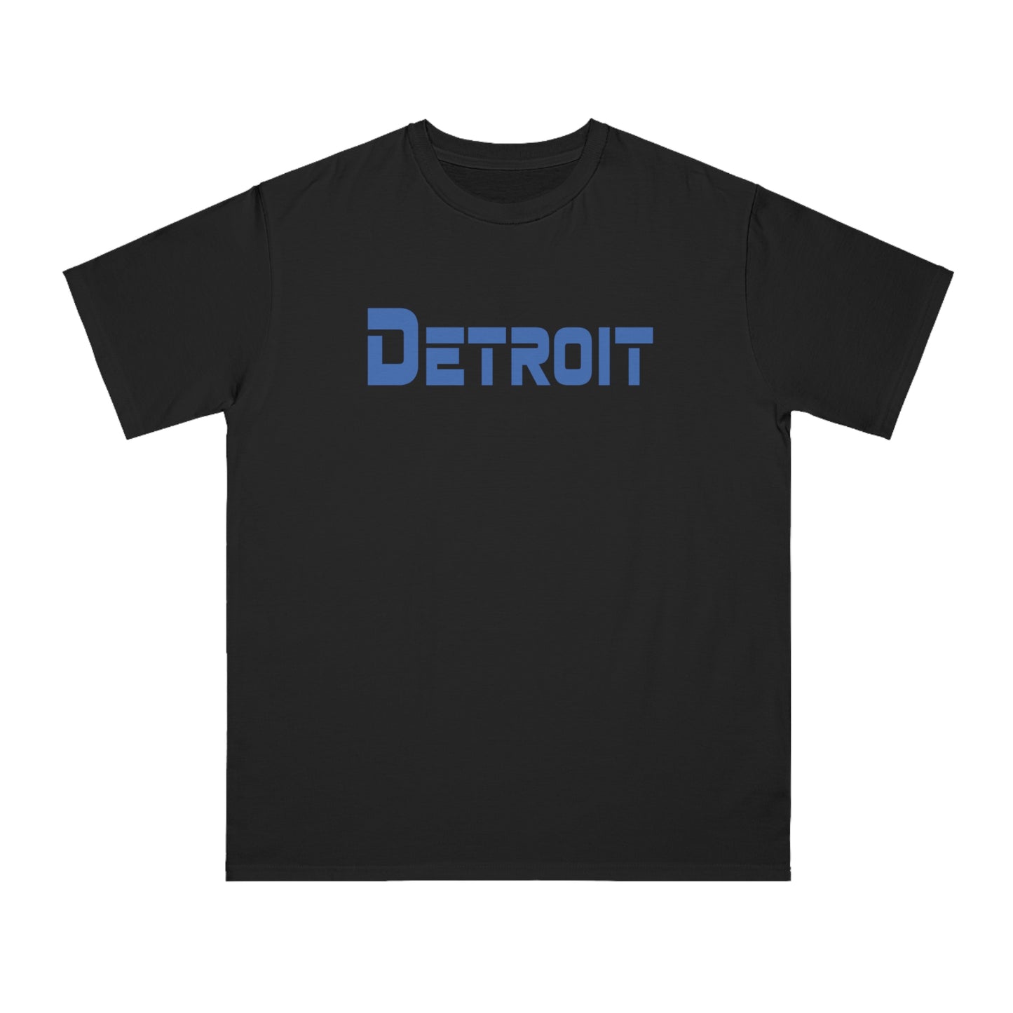 'Detroit' T-Shirt (Azure 1980s Sci-Fi Font) | Organic Unisex