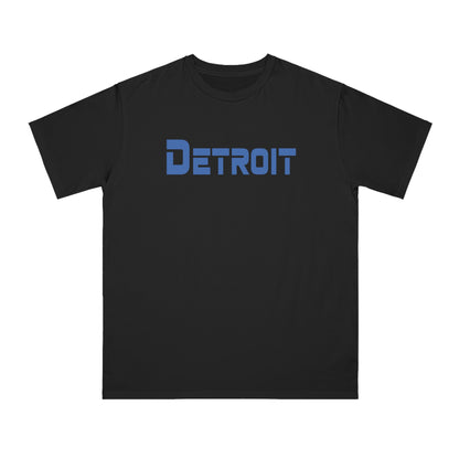 'Detroit' T-Shirt (Azure 1980s Sci-Fi Font) | Organic Unisex