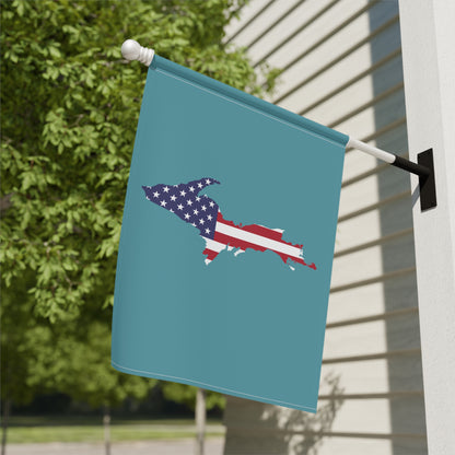 Michigan Upper Peninsula Home & Garden Flag (w/ UP USA Flag) | Lake Huron Blue