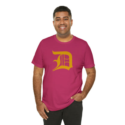 Detroit 'Old English D' T-Shirt (Gold) | Unisex Standard