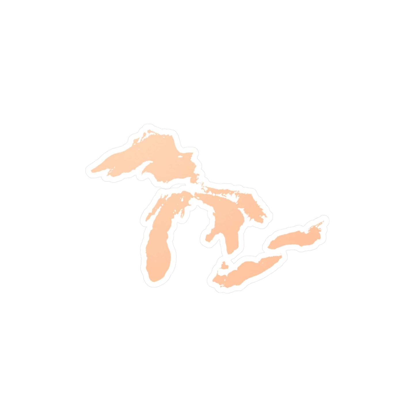 Great Lakes Kiss-Cut Windshield Decal | Peach