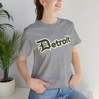 'Detroit' T-Shirt (Army Green w/ Old English 'D') | Unisex Standard