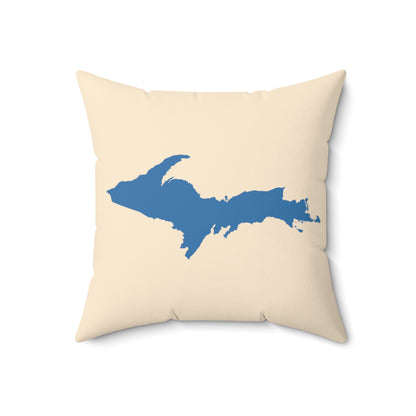 Michigan Upper Peninsula Accent Pillow (w/ UP Outline) | Champagne White