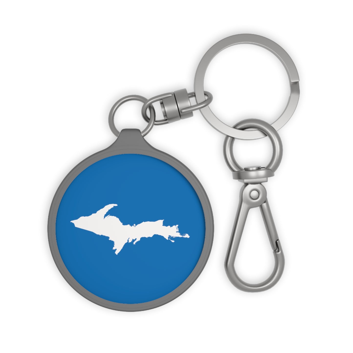 Michigan Upper Peninsula Keyring (w/ UP Outline) | Azure