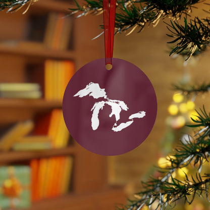 Great Lakes Christmas Ornament | Metal - Old Mission Burgundy