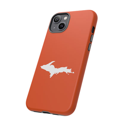 Michigan Upper Peninsula Tough Phone Case (Maple Leaf Orange w/ UP Outline) | Apple iPhone