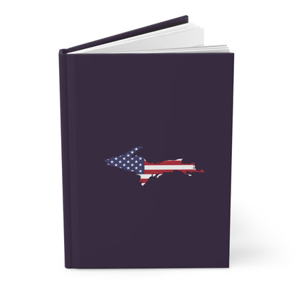 Michigan Upper Peninsula Hardcover Journal (w/ UP USA Flag) | Ruled - Blackcurrant