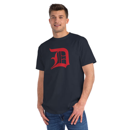 Detroit 'Old English D' T-Shirt (Aliform Red) | Unisex Organic