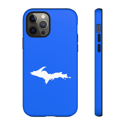 Michigan Upper Peninsula Tough Phone Case (Motor Town Blue w/ UP Outline) | Apple iPhone