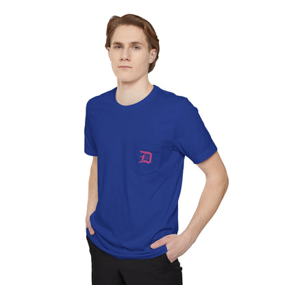 Detroit 'Old English D' Pocket T-Shirt (Apple Blossom Pink) | Unisex Standard