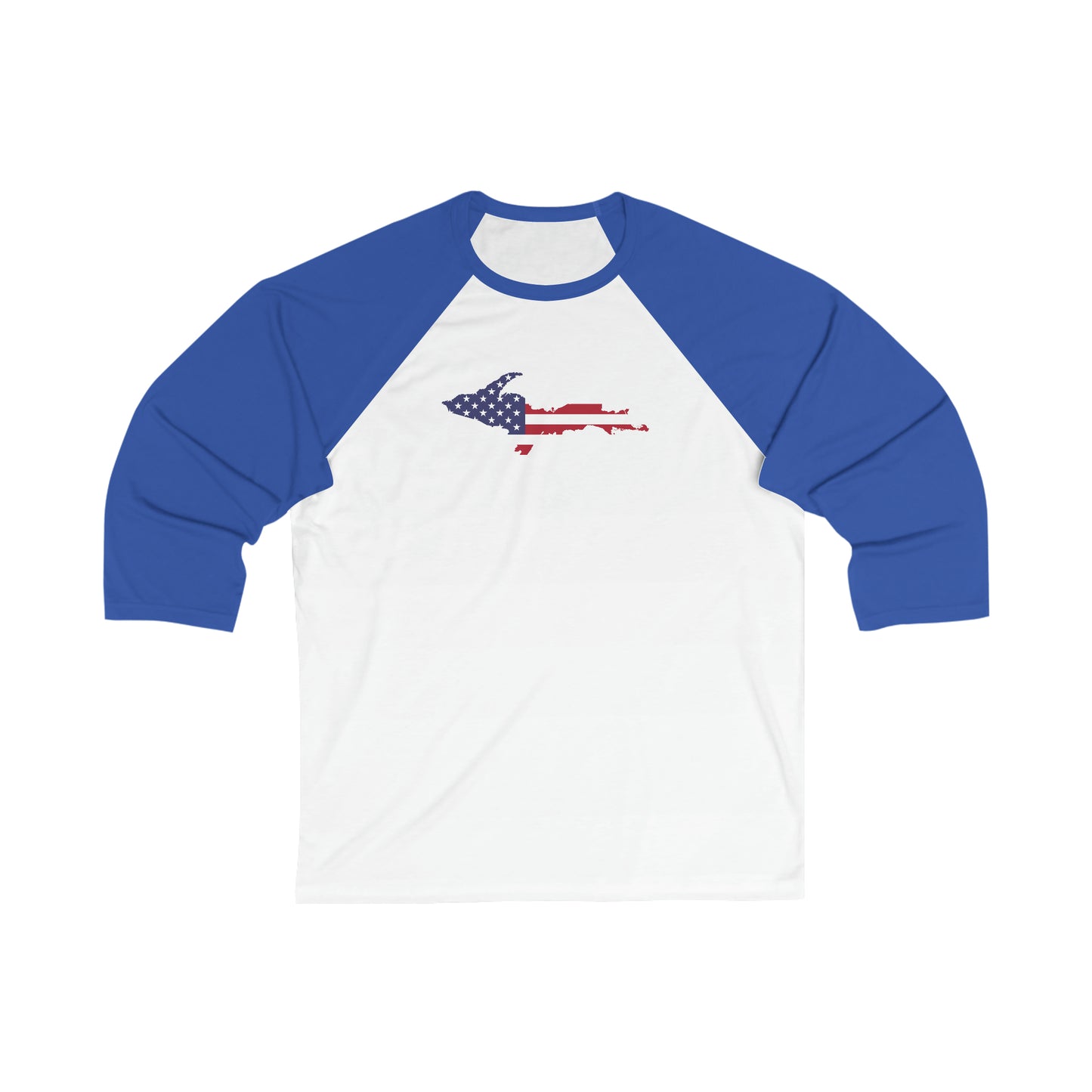 Michigan Upper Peninsula T-Shirt (w/ UP USA Flag)  | 3/4 Sleeve Baseball