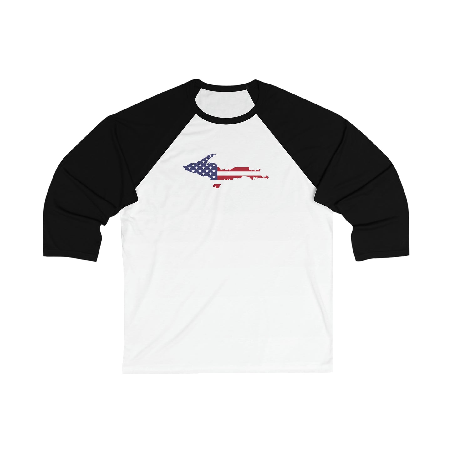 Michigan Upper Peninsula T-Shirt (w/ UP USA Flag)  | 3/4 Sleeve Baseball