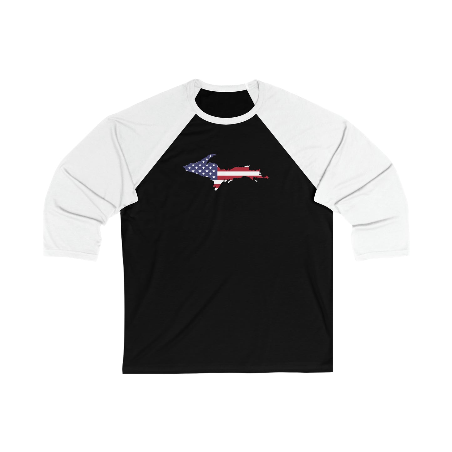 Michigan Upper Peninsula T-Shirt (w/ UP USA Flag)  | 3/4 Sleeve Baseball