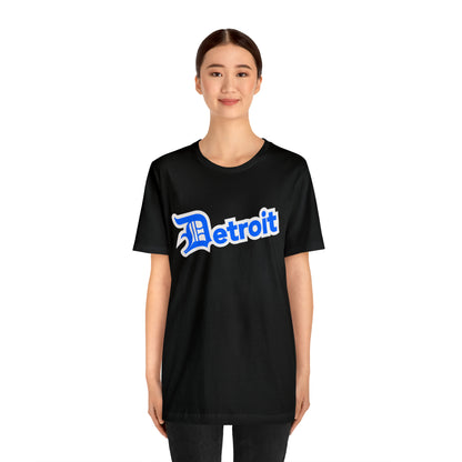 'Detroit' T-Shirt (MotorTown Blue w/ Old English 'D') | Unisex Standard