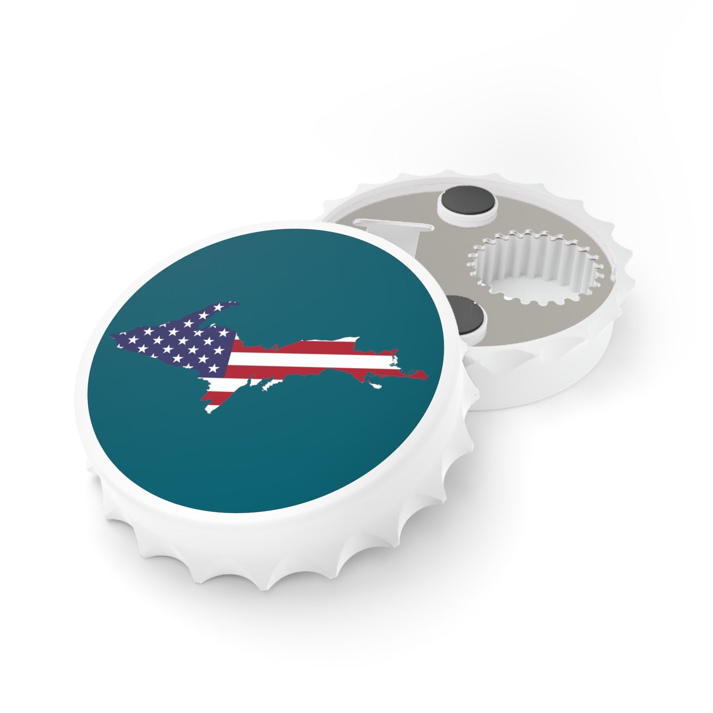 Michigan Upper Peninsula Bottle Opener (w/ UP USA Flag ) | Auburn Hills Teal