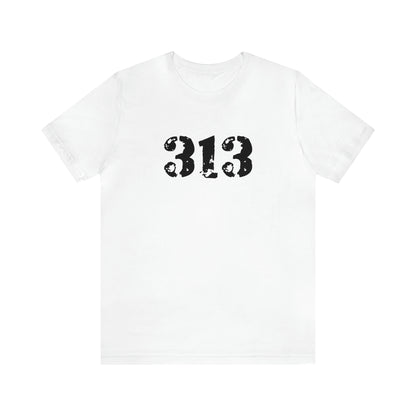 Detroit '313' T-Shirt (Distressed Stencil Font) | Unisex Standard Fit