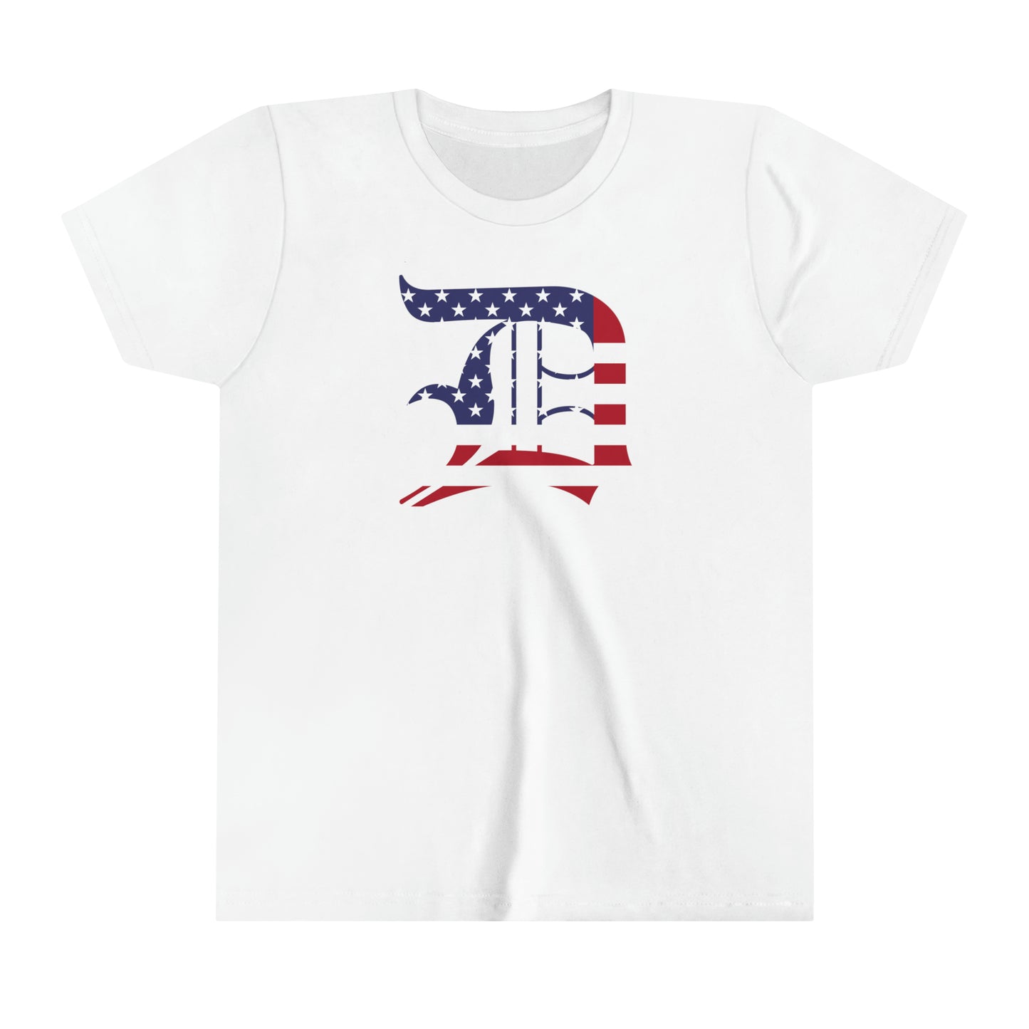 Detroit 'Old English D' T-Shirt (Patriotic Edition) | Youth Short Sleeve