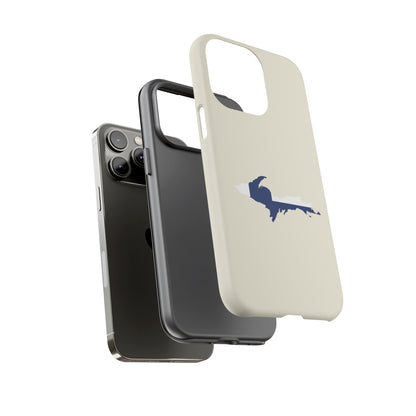 Michigan Upper Peninsula Tough Phone Case (Ivory Color w/ UP Finland Flag Outline) | Apple iPhone