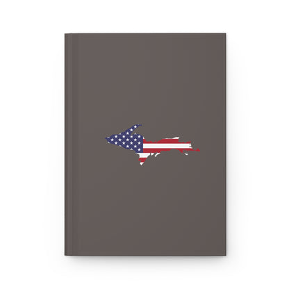 Michigan Upper Peninsula Hardcover Journal (w/ UP USA Flag) | Ruled - Warren Tank Grey