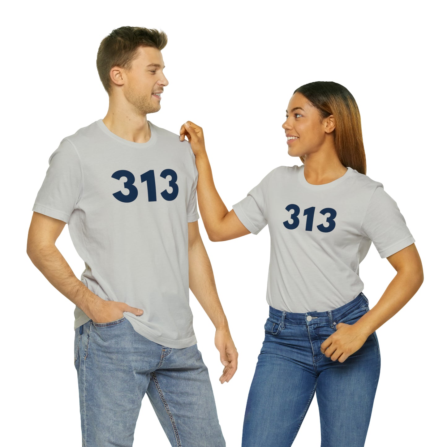 Detroit '313' T-Shirt (Geometric Sans Font) | Unisex Standard Fit