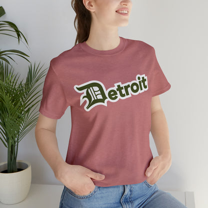 'Detroit' T-Shirt (Army Green w/ Old English 'D') | Unisex Standard