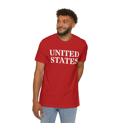 'United States' T-Shirt (Army Stencil Font) | Made in USA