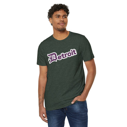 Detroit' T-Shirt (Plum Old English 'D') | Unisex Recycled Organic