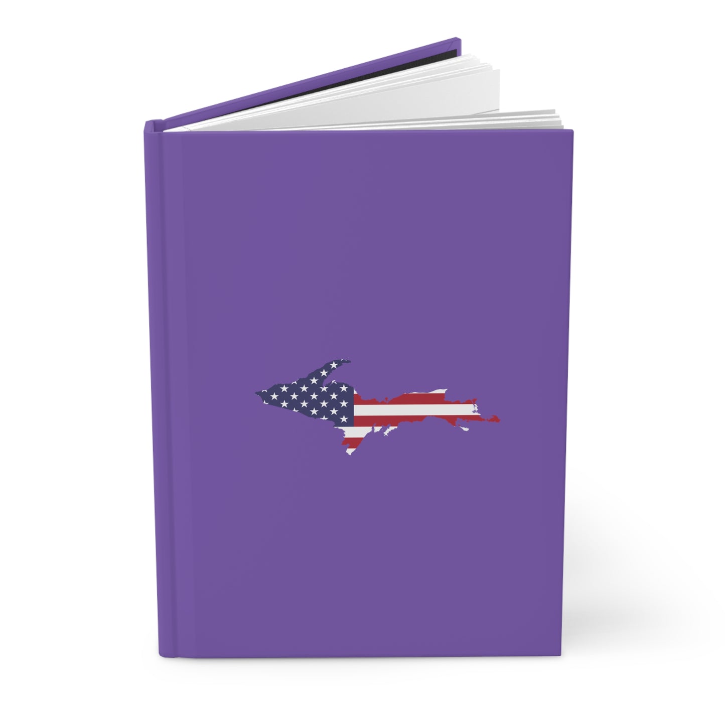 Michigan Upper Peninsula Hardcover Journal (w/ UP USA Flag) | Ruled - Lake Iris