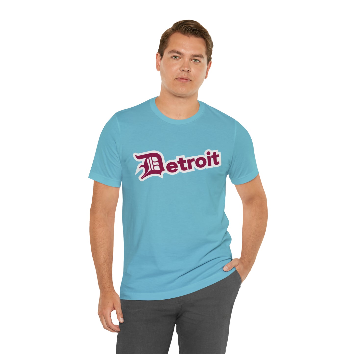 'Detroit' T-Shirt (Ruby Red w/ Old English 'D') | Unisex Standard