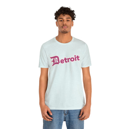 'Detroit' T-Shirt (Apple Blossom Pink w/ Old English 'D') | Unisex Standard