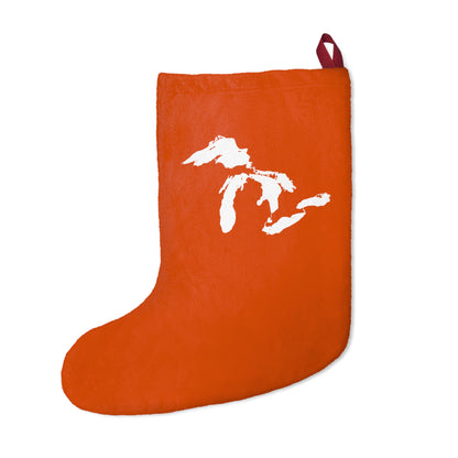 Great Lakes Christmas Stocking | Maple Leaf Orange