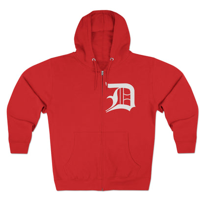 Detroit 'Old English D' Hoodie | Unisex Full Zip