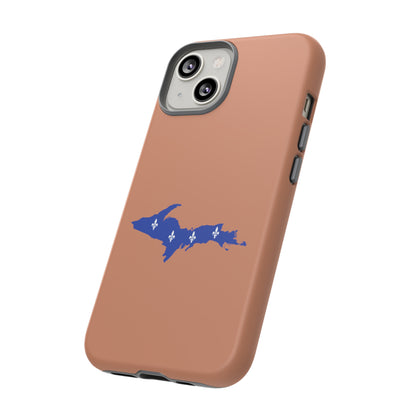 Michigan Upper Peninsula Tough Phone Case (Copper Color w/ UP Quebec Flag Outline) | Apple iPhone