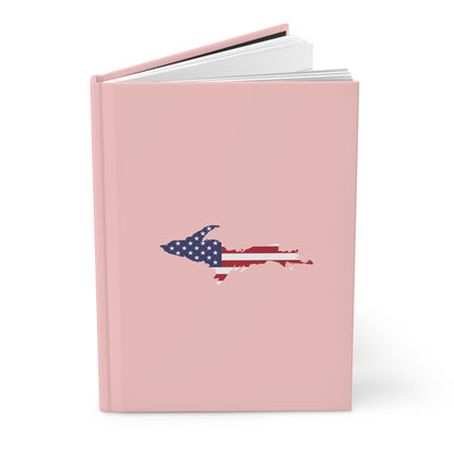 Michigan Upper Peninsula Hardcover Journal (w/ UP USA Flag) | Ruled - Cosmos Pink