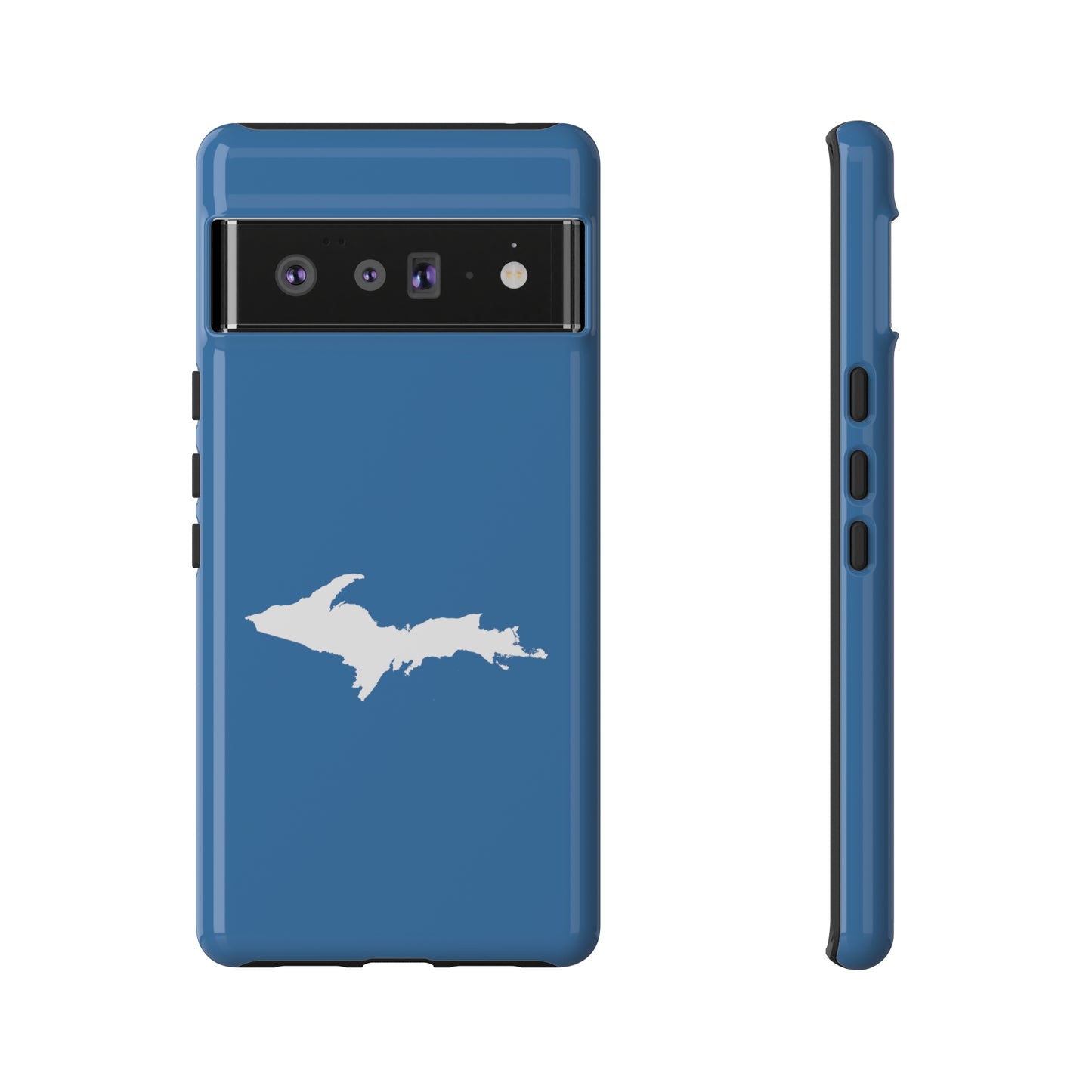 Michigan Upper Peninsula Tough Phone Case (Lake Superior Blue w/ UP Outline) | Samsung & Pixel Android