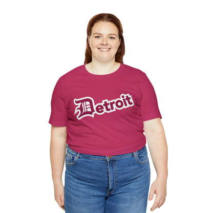 'Detroit' T-Shirt (Ruby Red w/ Old English 'D') | Unisex Standard