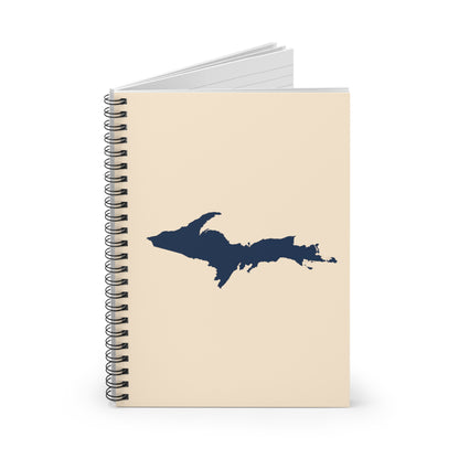 Michigan Upper Peninsula Spiral Notebook (w/ UP Outline) | Champagne White