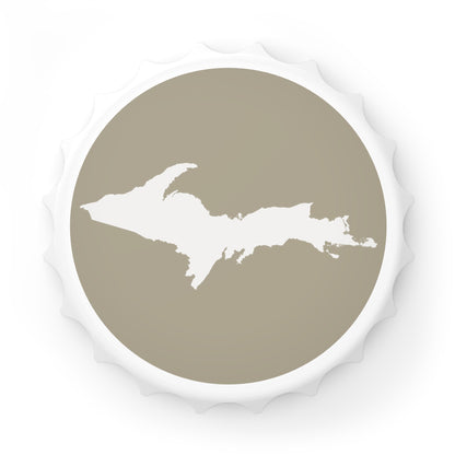 Michigan Upper Peninsula Bottle Opener (w/ UP Outline) | Petoskey Stone Beige