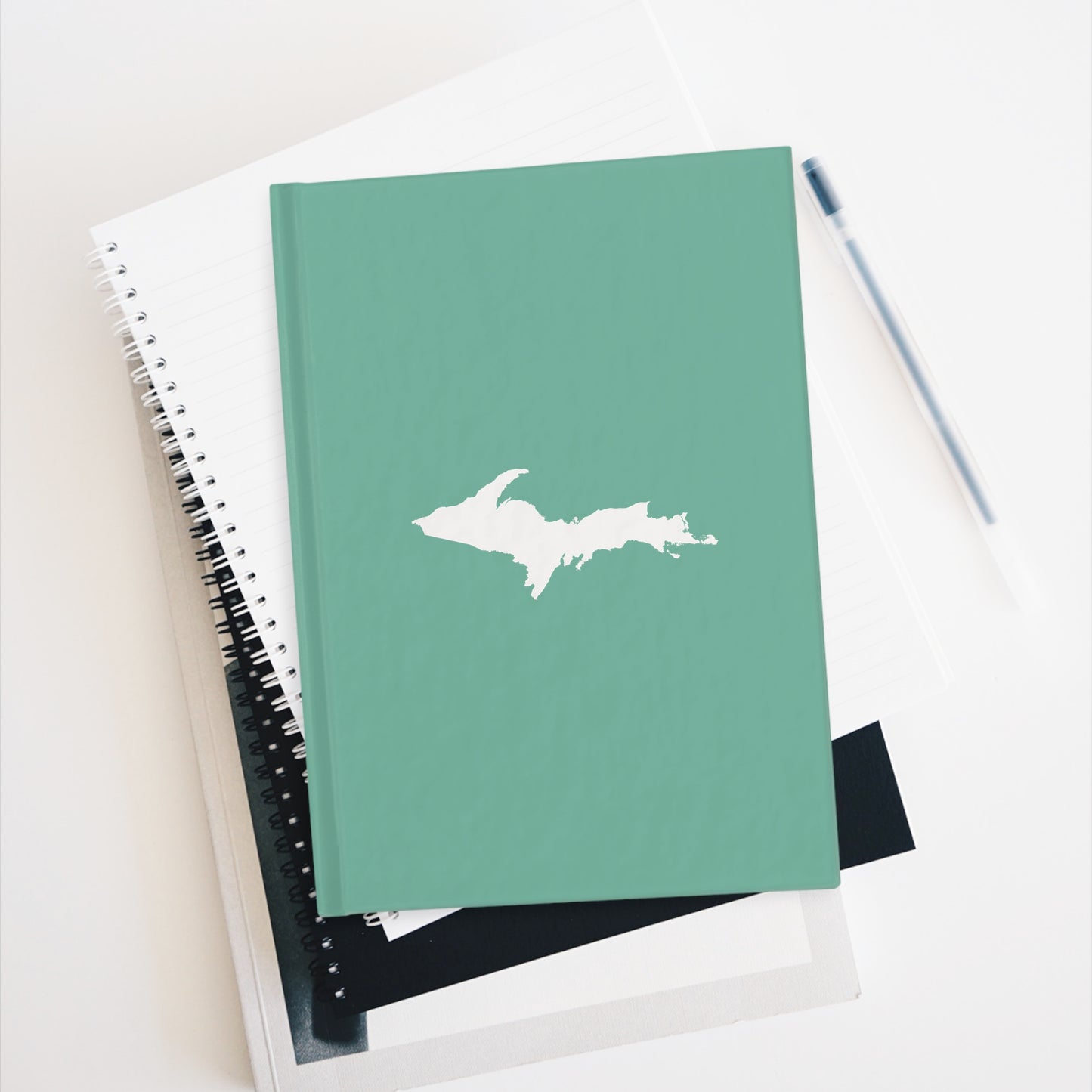 Michigan Upper Peninsula Blank Sketchbook (w/ UP Outline) | Metallic Mint Green