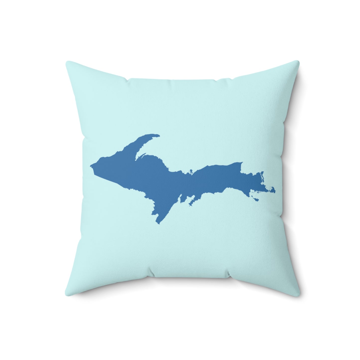 Michigan Upper Peninsula Accent Pillow (w/ UP Outline) | Cyan