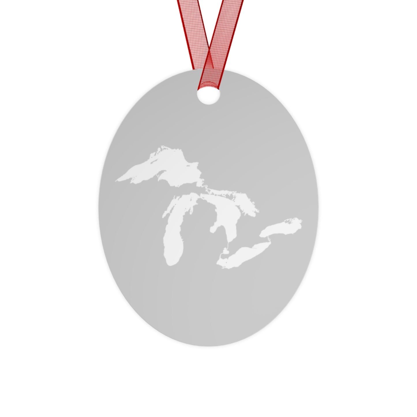 Great Lakes Christmas Ornament | Metal - Platinum Color