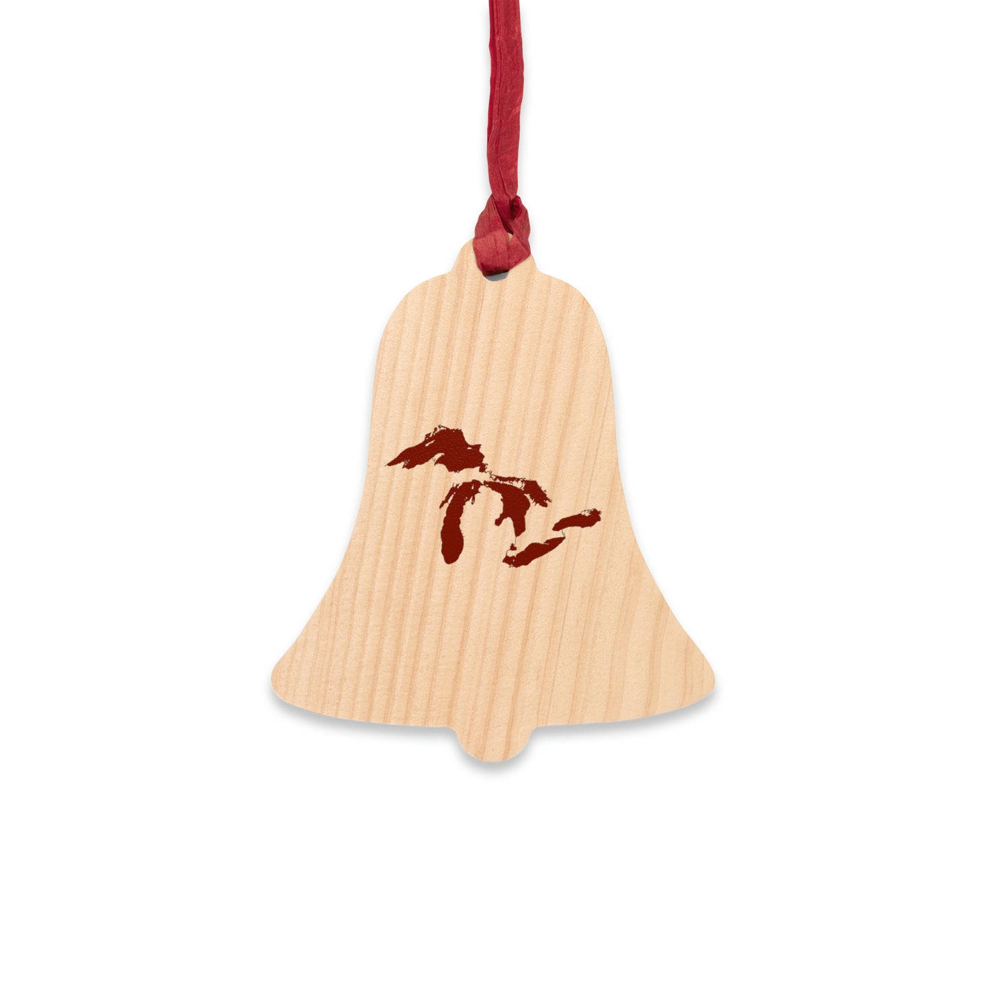 Great Lakes Christmas Ornament | Wooden - Cherryland Red