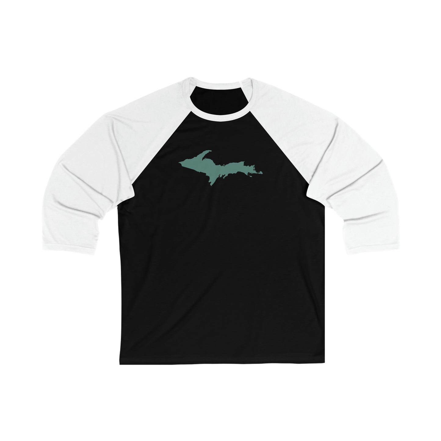 Michigan Upper Peninsula T-Shirt (w/ Copper Green UP Outline)  | 3/4 Sleeve Baseball